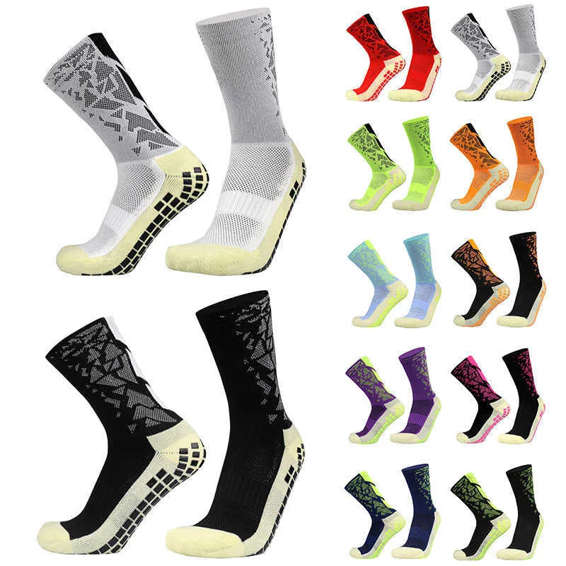 Chaussettes pour hommes Sile Anti Slip Football Chaussettes Takraw Hommes Femmes Sport Basketball Grip Soccer Chaussettes Z0227