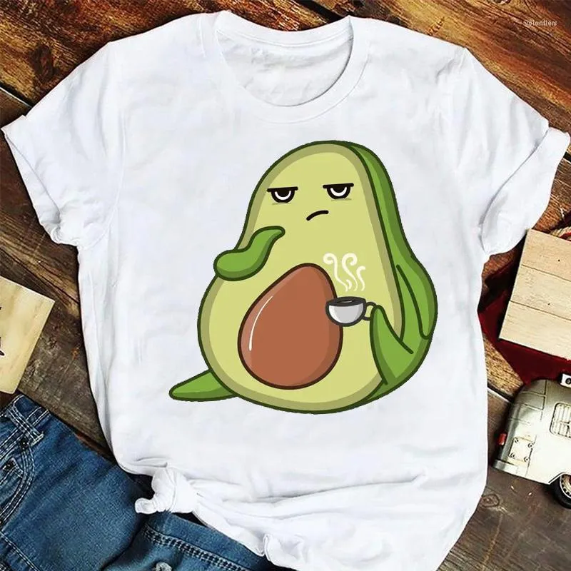 Dames t shirts dames dame print vrouwelijke tee t-shirt cartoon avocado fruit korte mouw zomerse mode t-shirts kleding grafische top