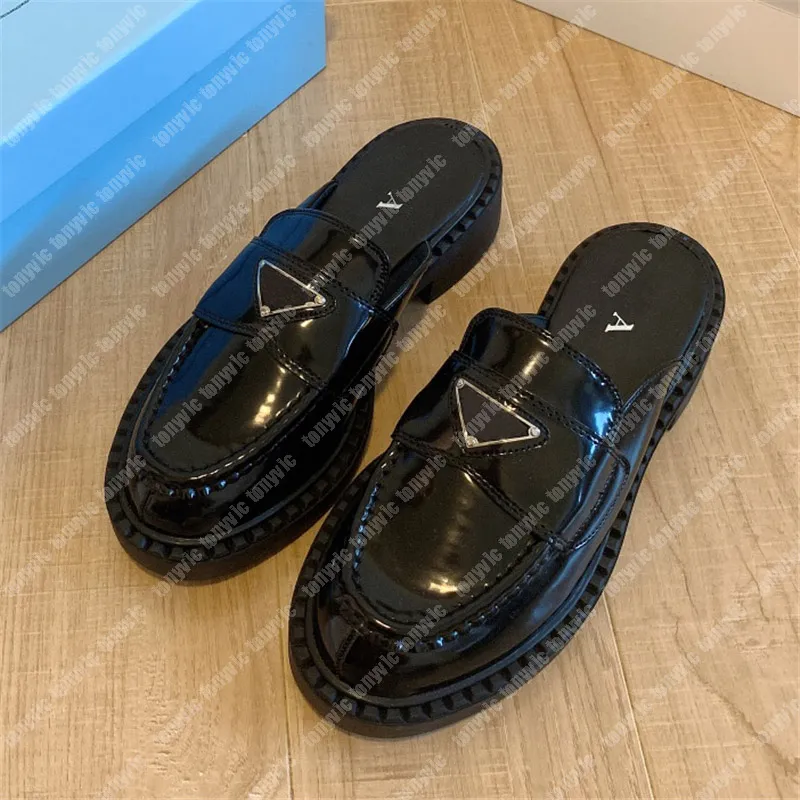 Designer tofflor för kvinnliga damer Luxury Sliders Fashion Leather Slipper Brand Outdoor Classic Black Sandals Sandaler