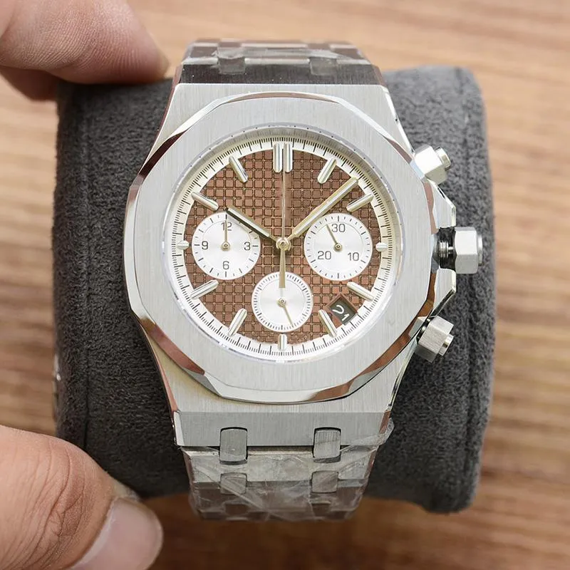 Mens Watches Mechanical: 42MM Multi Function Stainless Steel