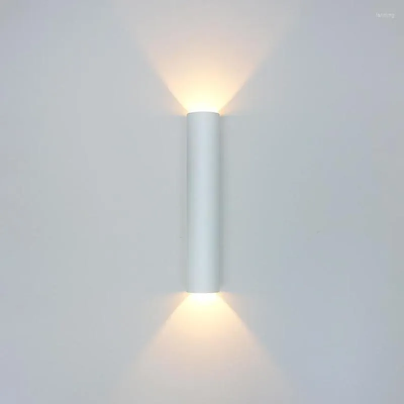Duvar lambası 12W Oturma Odası için LED Işıklar Başucu Yukarı ve Aşağı Kenara Kapalı Lambalar Alüminyum AU40