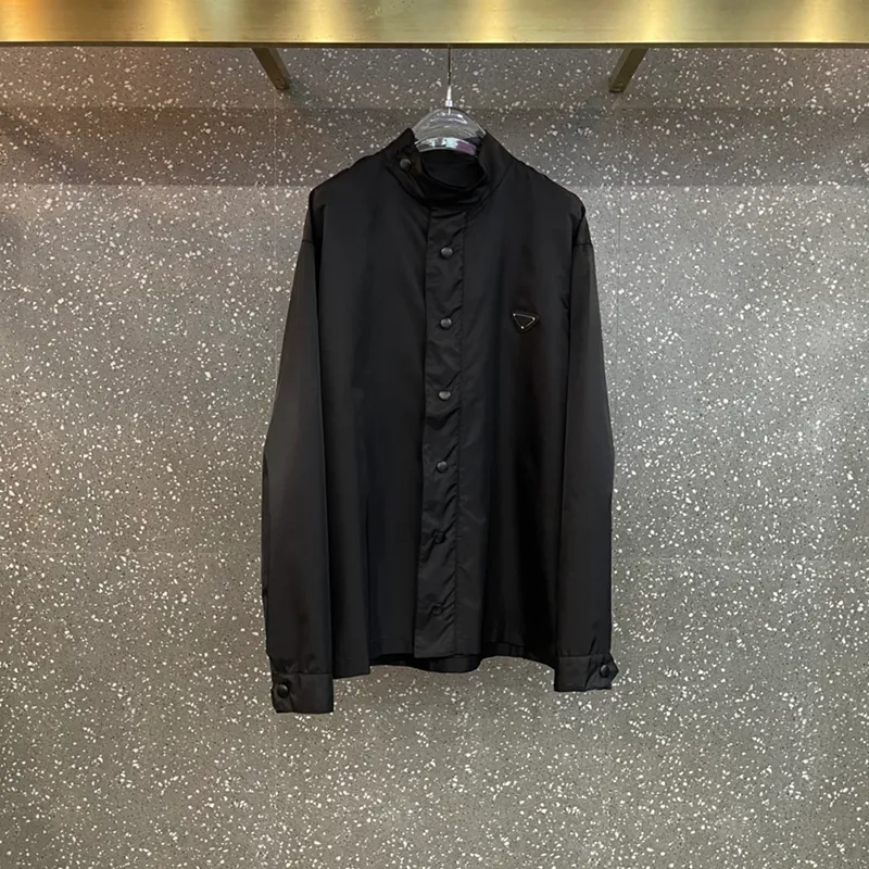 2023 Nieuwe heren staande kraag casual shirt luxe merkontwerp veelzijdig comfortabel shirt met lange mouwen