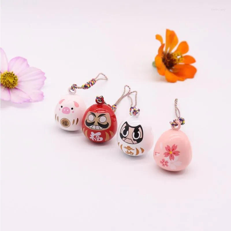 Keychains schattige Japanse Daruma hanger Diy snuisterijt telefoonriemtas sleutelhangend water belring muzikale sleutelhanger smartphone charme cadeauchains