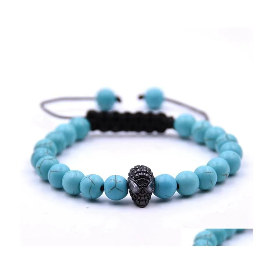 car dvr Beaded Strands Adjustable Bracelet Lava Stone Essential Oil Diffuser Braided Rope Yoga Mens And Womens Drop Delivery Jewelry Bracele Dhi1R