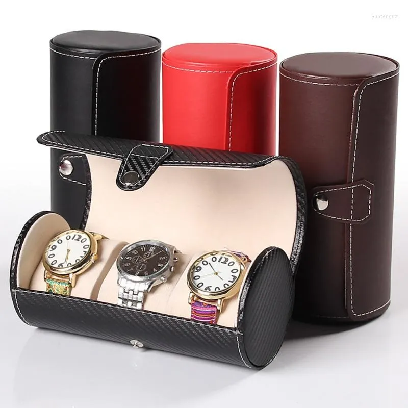 Jewelry Pouches Fashion Luxury Watch Display Gift Box Case Roll 3 Slot Wristwatch Necklace Bracelet PU Leather Storage Travel Pouch