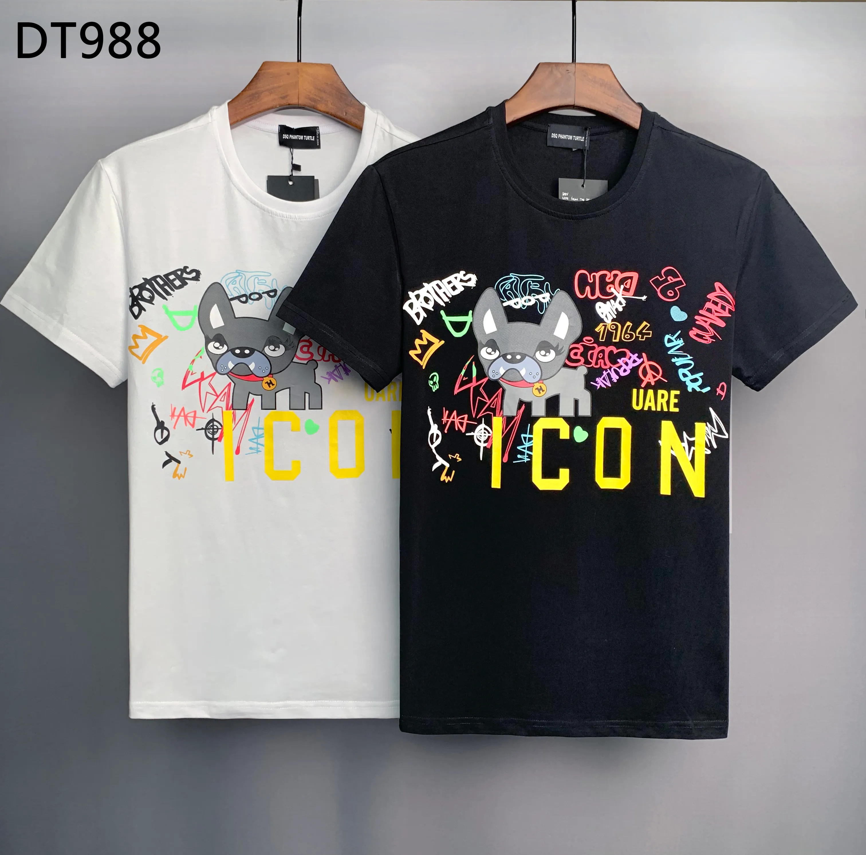 DSQ Phantom Kaplumbağa Erkek Tişörtleri 2023 Yeni Erkek Tasarımcı T Shirt İtalya Moda Tshirts Yaz T-Shirt Erkek Yumuşak ve Rahat% 100 Pamuk Üstleri 6815