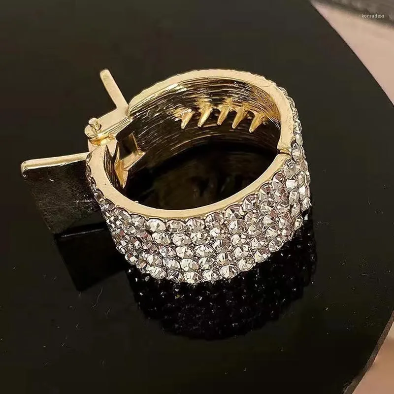 Fermagli per capelli Donna Elegante strass di lusso Rotondo Supporto in metallo Artiglio Clip dolce Forcina Accessori moda