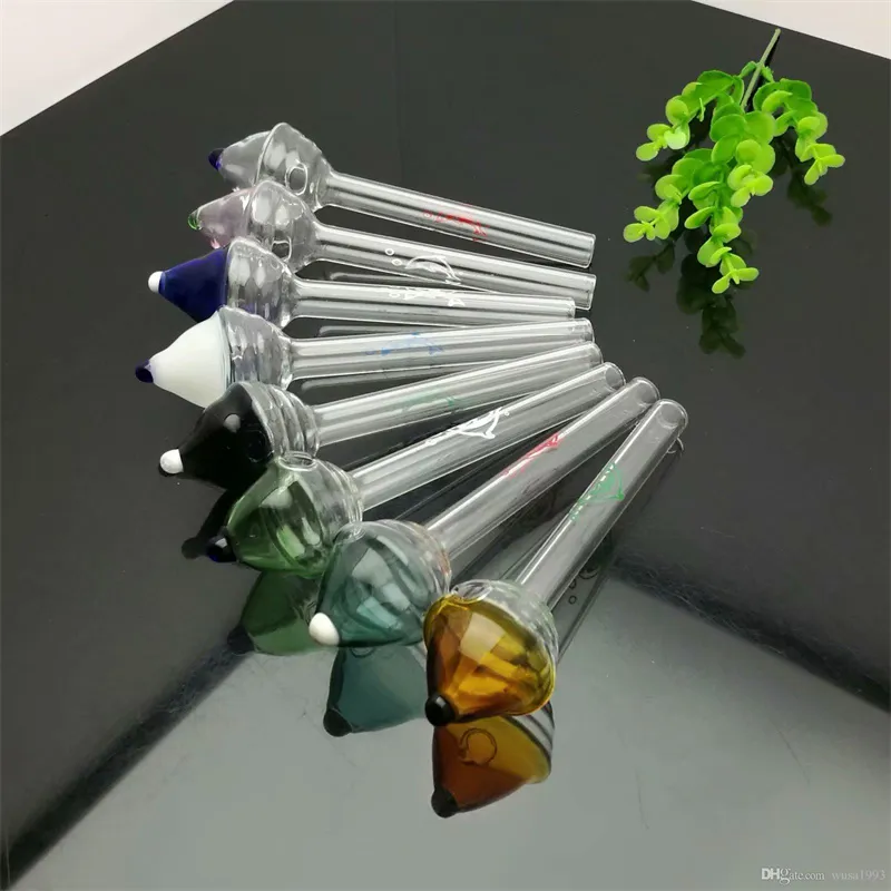 Smoking Accessories Colored Cap Dolphin Printed Direct Burning Pot Glass Bongs Glass Smoking Pipe Water Pipes Oil Rig Glass Bowls Oil Burner