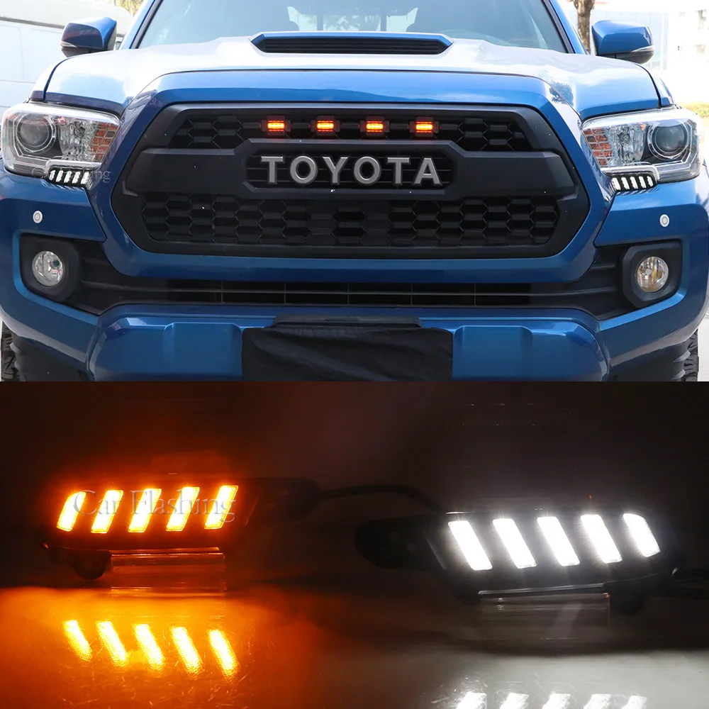 Lampa mgła mgła z LED w ciągu dnia dla Toyota Tacoma 2016 2017 2018 2019 2020 2021 2022 Sygnał skrętu DRL DRL DRL