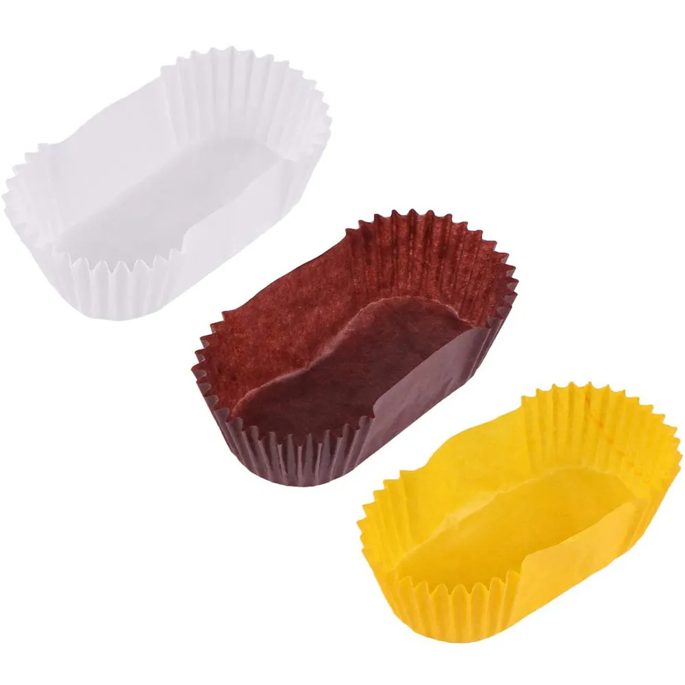 1000pcs/set Paper Baking Cup Muffins Cupcake Liners Oval Cake Bread Tray Greas Proof Disponera och återvinningsbar XBJK2302