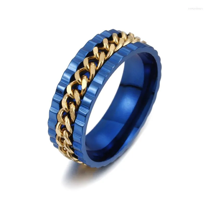 Wedding Rings 2023 mannen en vrouwen titanium stalen ketting roterende ring roestvrij romantisch paar geluk