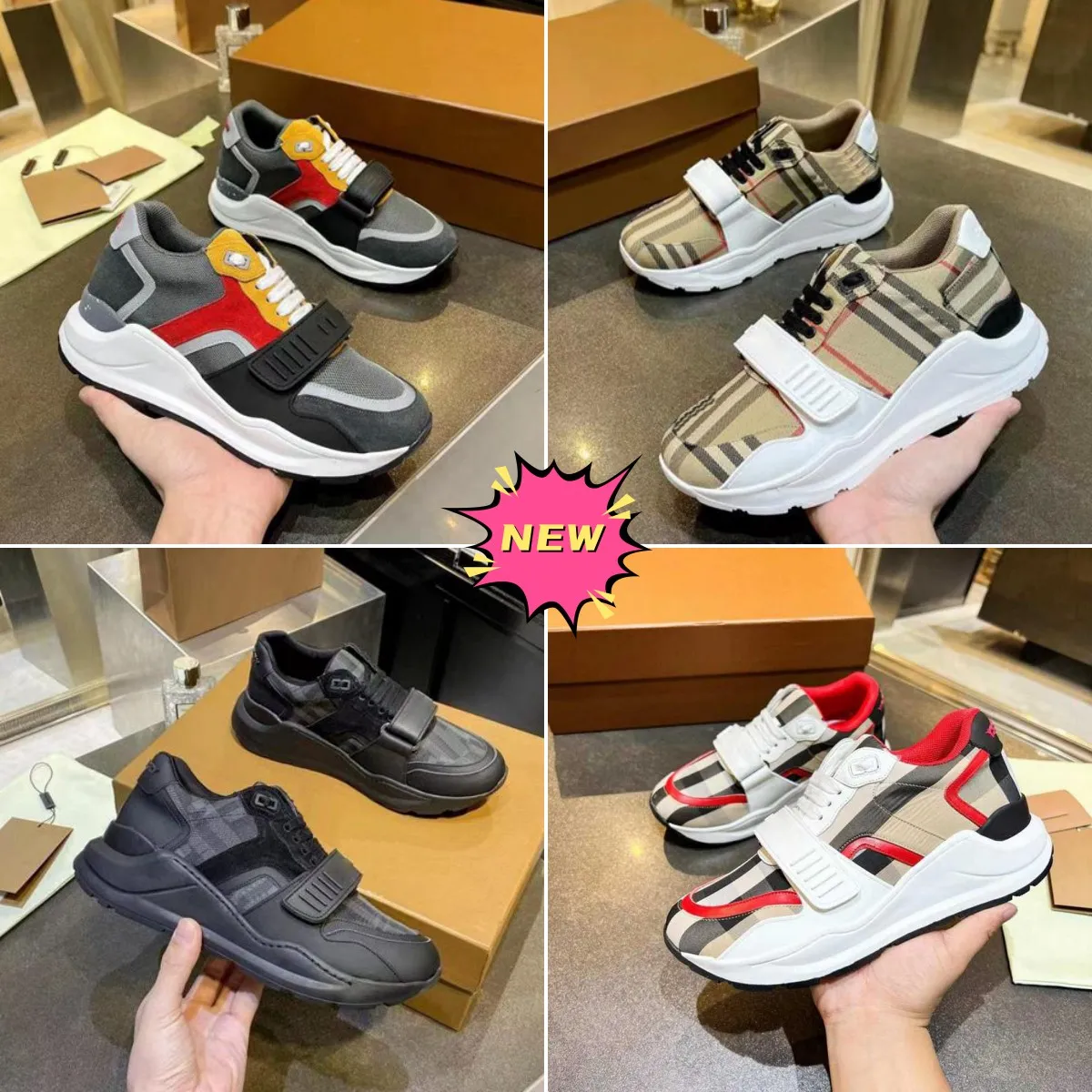 Designer Check Cotton Sneakers Rayas Zapatos casuales Hombres Mujeres Vintage Sneaker Platform Trainer Season Shades Flats Trainers Brand Classic Outdoor Shoe