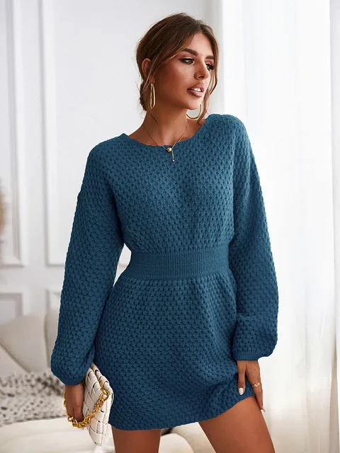 Women s Brown Honeycomb Knit Acrylic Sweater Dress Long Sleeve V-Neck Casual Autumn Winter from Dhgate Women's Sweaters - price 39.83 Women s Brown Honeycomb Knit Acrylic Sweater Dress Long Sleeve V-Neck Casual Autumn Winter from Dhgate Women's Sweaters - price 39.83