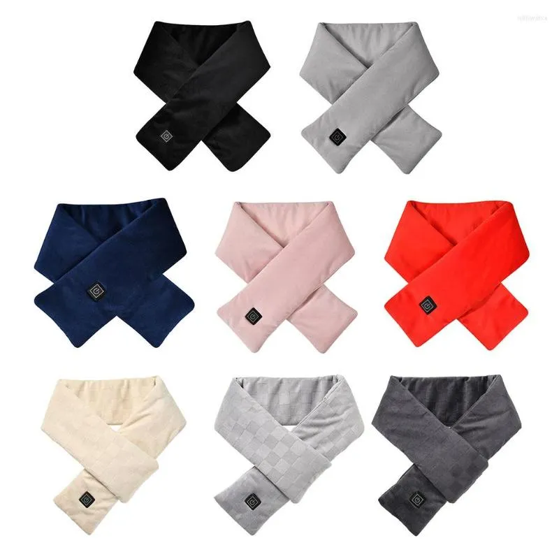 Bandanas étanche électrique chauffant écharpe 3 vitesses réglable USB charge contrôle de la chaleur polaire lavable cou plus chaud pour femmes hommes