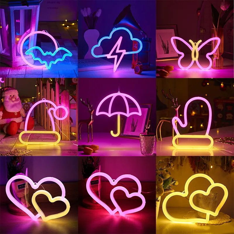 Neon teken kunst decoratieve lichten muurlamp wolk hart moonond ontwerp voor kinderen babykamer vakantie verlichting kerstfeestje