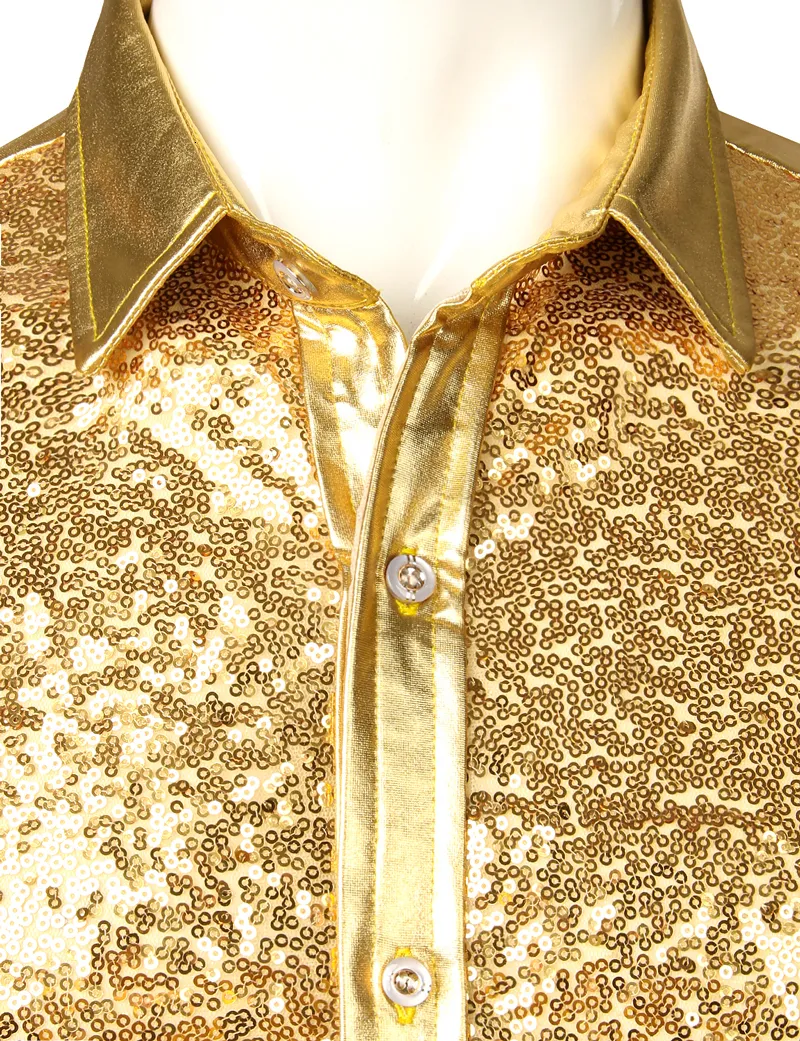 Metallic gold top dress shirt