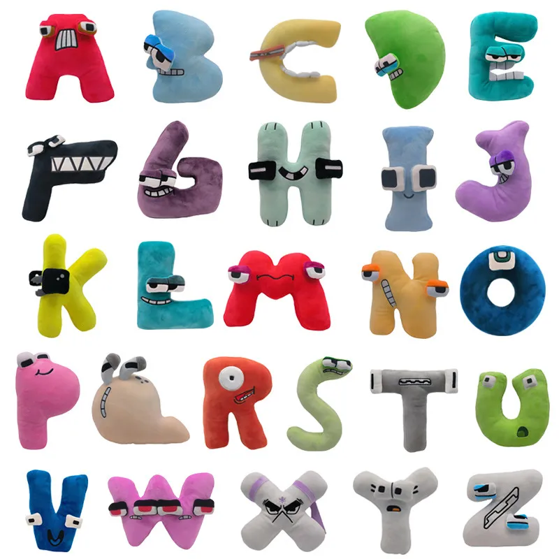 ALPHABET LORE CARTOON 26 LISTY LALKI LISZCZONE PLUSH TOUYS BABY Early Education Uczenie się edukacyjne zabawki urodzinowe Boże Narodzenie Halloween dekoracje