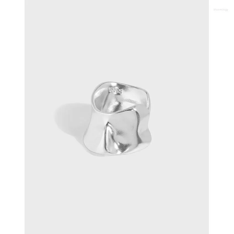 Backs oorbellen alleen 1 st (geen doorboorde) authentieke 925 Sterling zilver onregelmatige geometrische golf cuff Clip Fijne sieraden E579