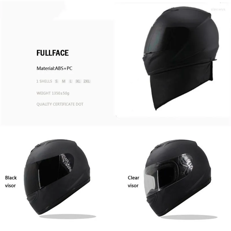 Capacetes de motocicleta 2023 Capacete de moda Capacete de rosto completo para homens homens DOT Aprovou a melhor qualidade com pescoço