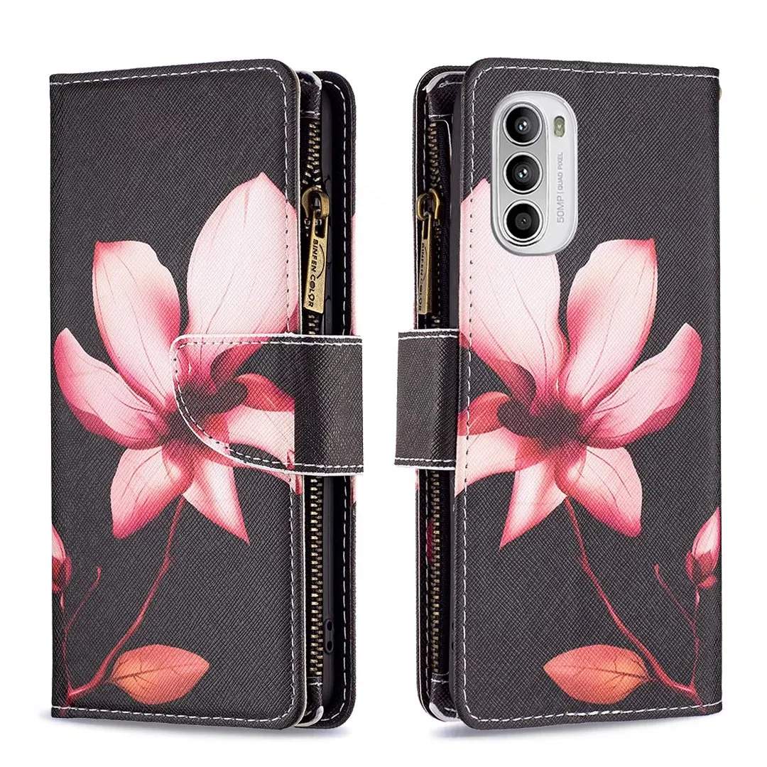 Modèles étuis pour ZTE Blade A52 A31 A41 Sony 1 5 10 III LG K42 K61 K51 portefeuille à fermeture éclair PU cuir Capa coque de téléphone