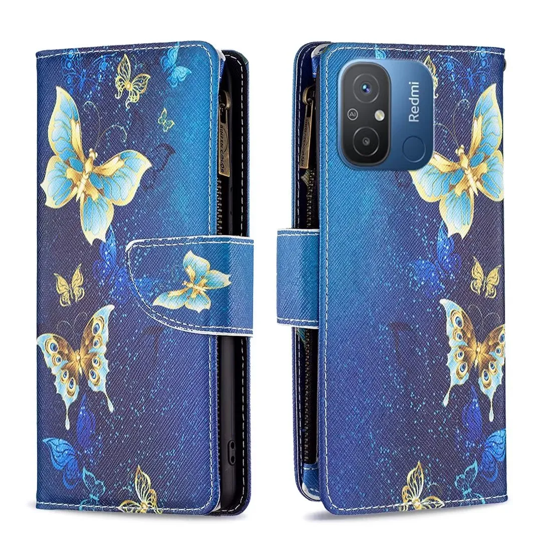 Patronen Cases voor Xiaomi 13 12t Poco M4 X4 Redmi 12C K60 Opmerking 12 A1 Plus 10C 10A Pro 4G 5G Wallet Lederen Zipper -telefoonhoes