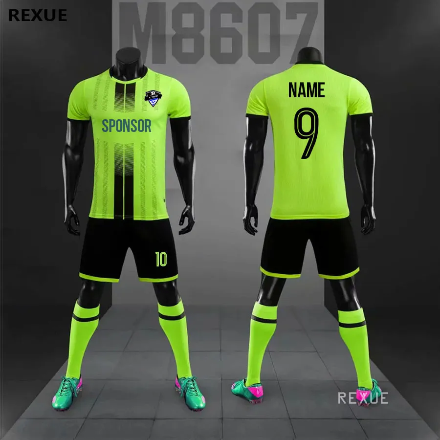 Outdoor TShirts DIY Soccer jersey set men football uniform custom soccer jerseys futbol adult football set suit Big Size tracksuit 230227