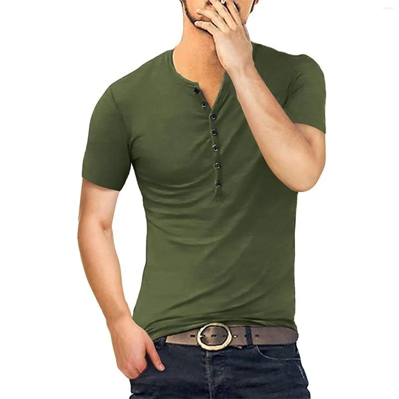 Body Shapers da uomo Camicia da uomo casual slim fit T-shirt polo tinta unita a maniche corte Summer Henry