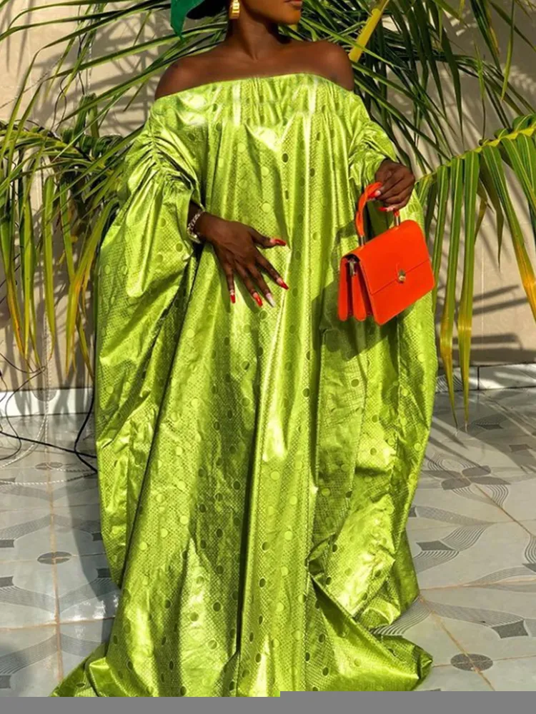 Colorful Ethnic Bazin Long dresses for women for Nigerian Weddings - B4 Ankara Style