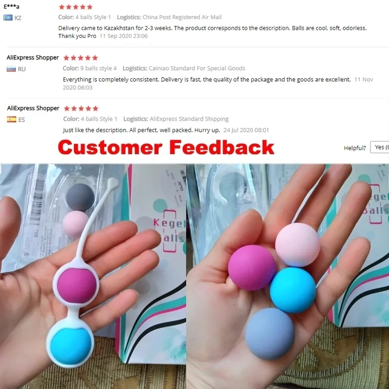 Œufs/balles 4 pièces Médecine Geisha Balle Smart Silicone Kegel s Simulateur de Kegel Ben Wa Exercice de serrage s_voghion.com