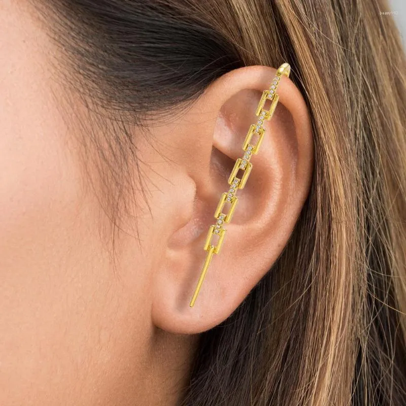 Backs Earrings Surround Auricle Diagonal Stud Copper Inlaid Zircon