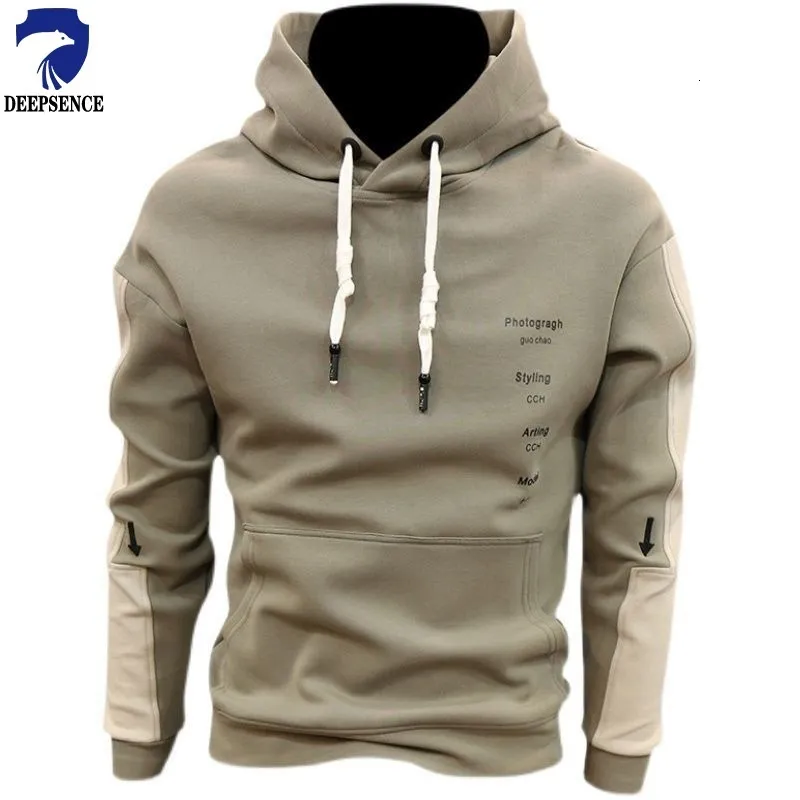 Sudaderas con capucha para hombre Sudaderas con capucha de primavera y otoño Sudadera con capucha para hombre Impresión de letras Paneles Tendencia de moda Abrigo suelto para jóvenes Sudadera con capucha Joker Hombres 230227