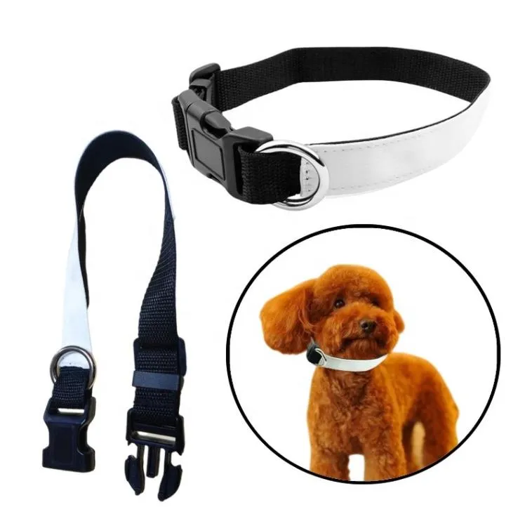 3 Taille Blancs De Sublimation Blanc Réglable Colliers De Chien Doux Néoprène Personnalisé Transfert De Chaleur Rembourré Respirant Collier Pour Animaux SN4331