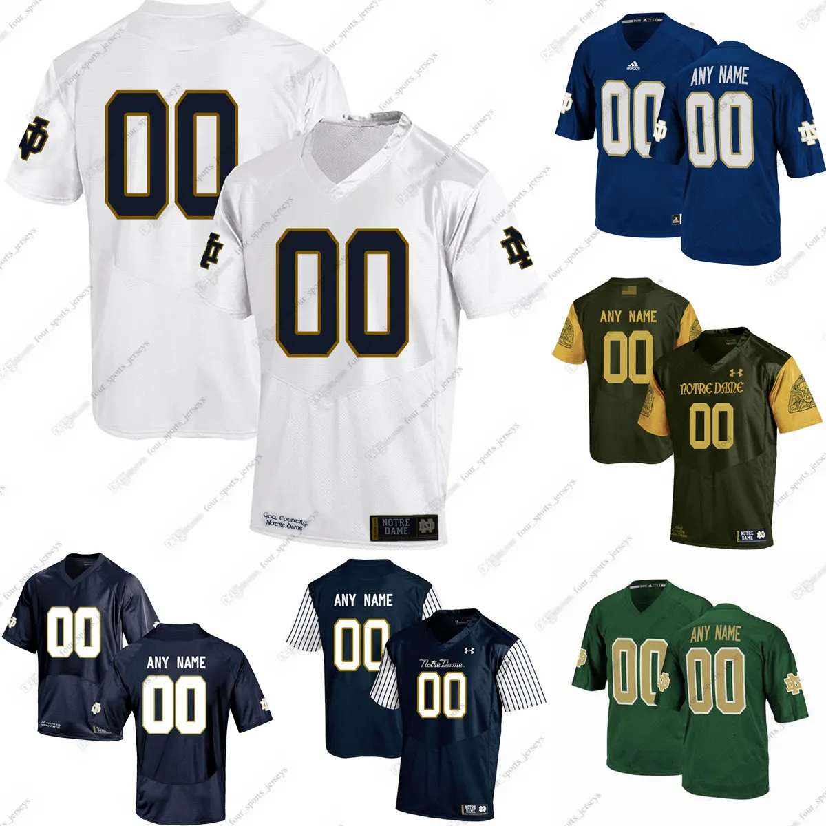 Изготовленные на заказ NCAA College Notre Dame Fighting Irish Football Jerseys Osafo-Mensah Rubio Smith Bauer Bertrand Botelho Kiser Kollie Liufau Opperman Reader Schweitzer