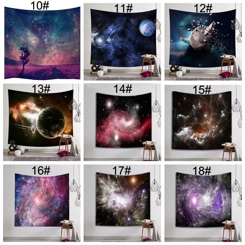 Sky Galaxy Tapestry Polyester Galactic Tapestries 자연 경관 피크닉 해변 요가 매트 가정 장식 파티 배경 태피스트리 Tapiz de Fondo de Fiesta