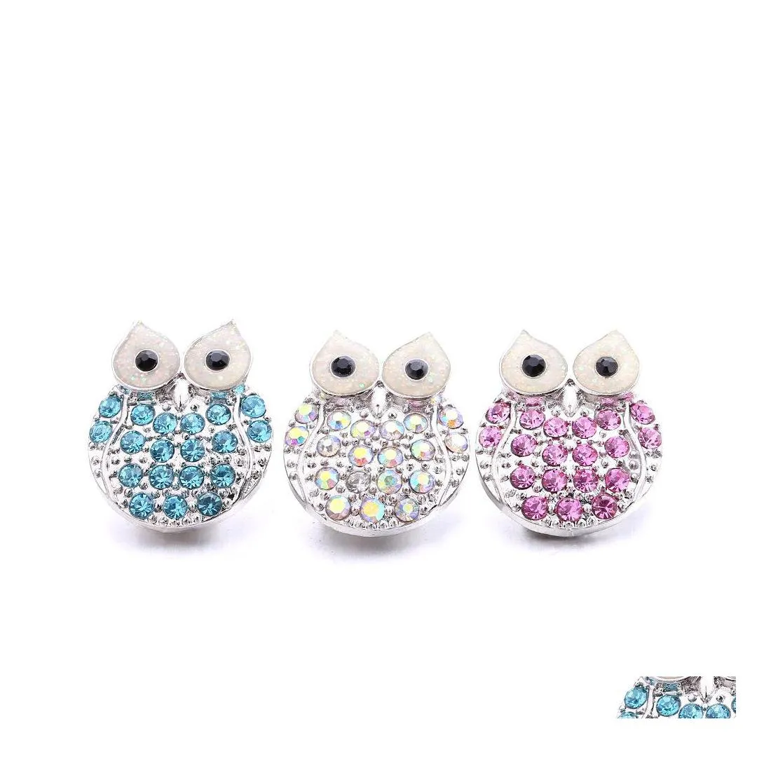 Car DVR أخرى من Rhinestone Owl Snap Button مكونات المجوهرات 18 ملم أزرار الطائر المعدنية تناسب سوار Bangle Noosa B1215 إسقاط التسليم Findi Dhhhz