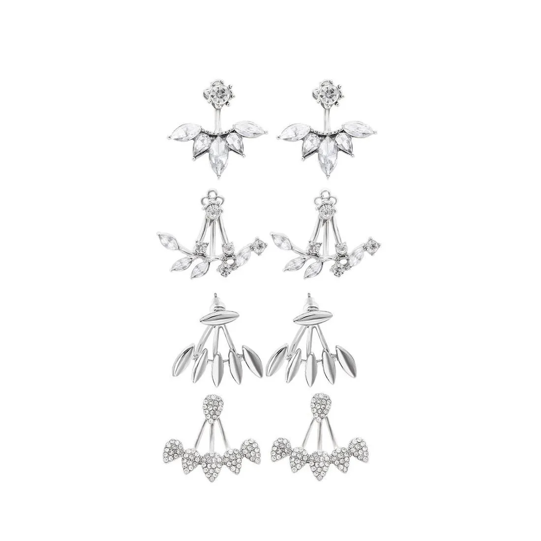 voiture dvr Stud 4 Paire Fleur Lotus Boucles D'oreilles Ensembles Pour Femmes Goutte D'eau Oreille Veste Simple Livraison De Bijoux Boucles D'oreilles Dhtbr