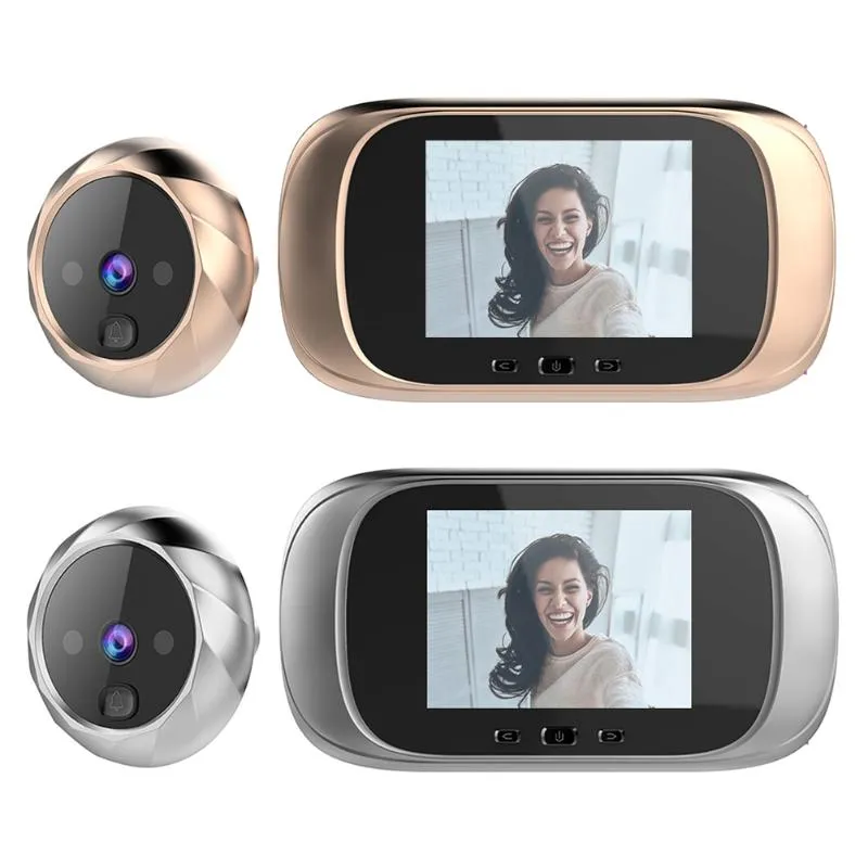 Téléphones de porte vidéo 2.8 pouces écran couleur LCD sonnette numérique 90 degrés 0.3MP judas caméra visionneuse BellVideo VideoVideo
