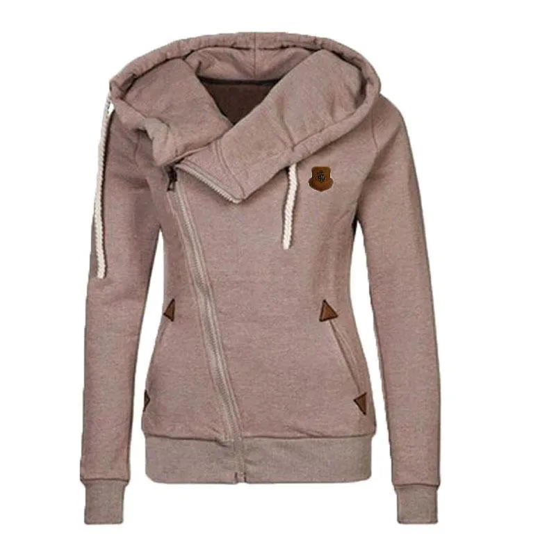 Sweats à capuche pour femmes sweats chaud mode sweat à capuche pour femme asymétrique fermeture éclair latérale cordon de serrage mince à manches longues sweat veste couche de finition femme