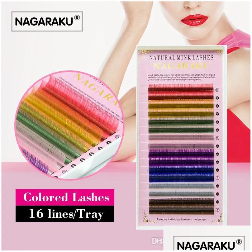 Falska ögonfransar j b c d individuella mix färger ögonfrans natrual mjuk godis färg falsk förlängning ögon makeup colorf drop leverans hälsa dhgx2