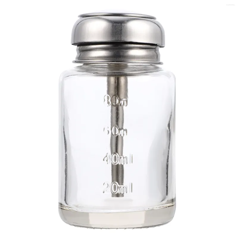 Storage Bottles Dispenser Pump Bottle Nail Glass Polish Remover Push Down Empty Pumping Jar Airless Press Manicure Clear Makeup