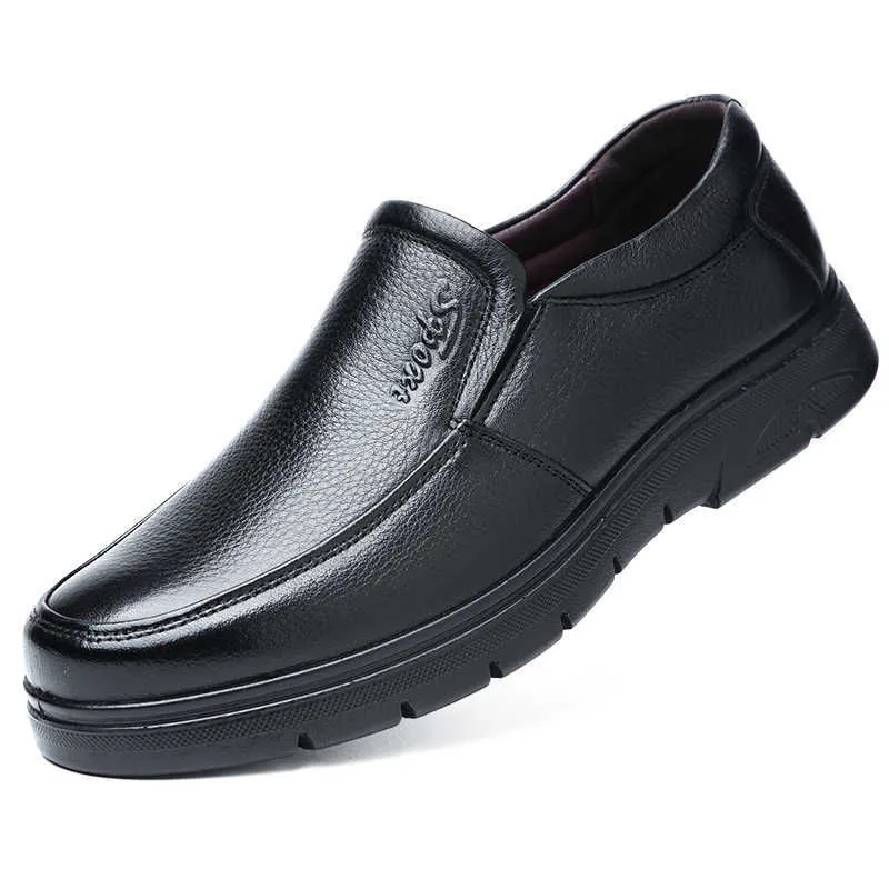 Chaussures habillées Nouvelle Haute Qualité En Cuir Véritable Chaussures Hommes Appartements Mode Hommes Casual Chaussures Marque Homme Doux Confortable À Lacets Noir R230227