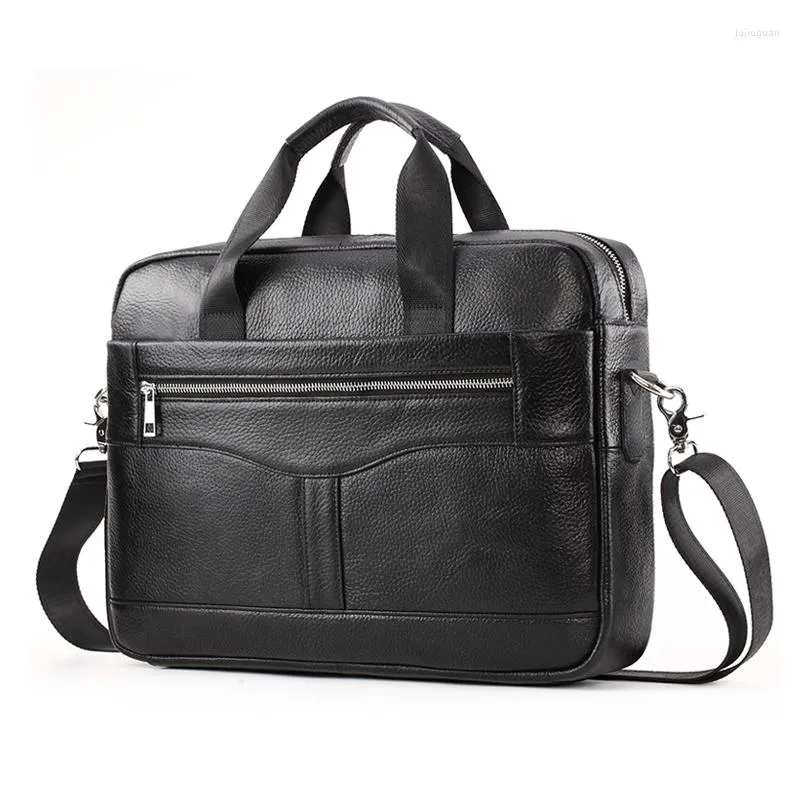 Aktetjes luxe bolsas tassen voor 15,6 inch laptop computer aktetas vintage cowhide mannelijke kantoordocumenten zakje reizen grote handtas ritssluiting