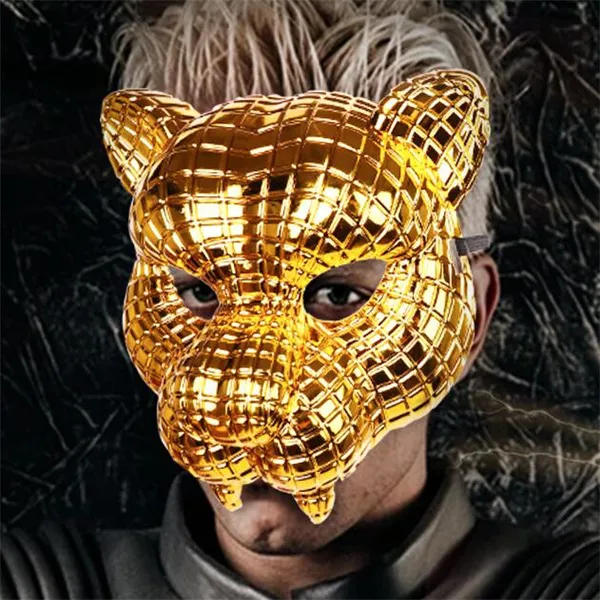 Halloween Squid Game Inspired Tiger Golden VIP Costume Mask - Face Cover, One Size
