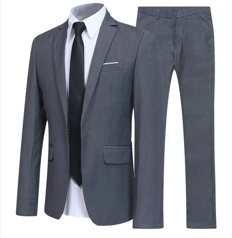 Men's Suits Blazers Men's Suit Two-piece Suit Suit PantsFashion Business Suit Host Marriage Work Professional Slim Suit Two-piece Office Commut 230227
