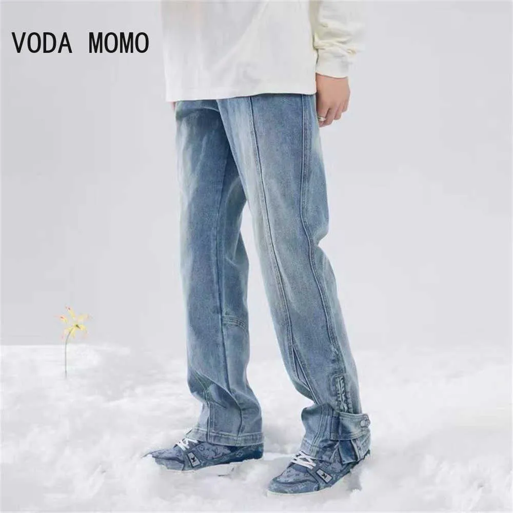 Heren jeans 2022 lente zomer heren klassieke jeans Jean Homme pantalones Hombre Men Soft Blue Biker Masculino Denim Overalls Mens Pants Z0225