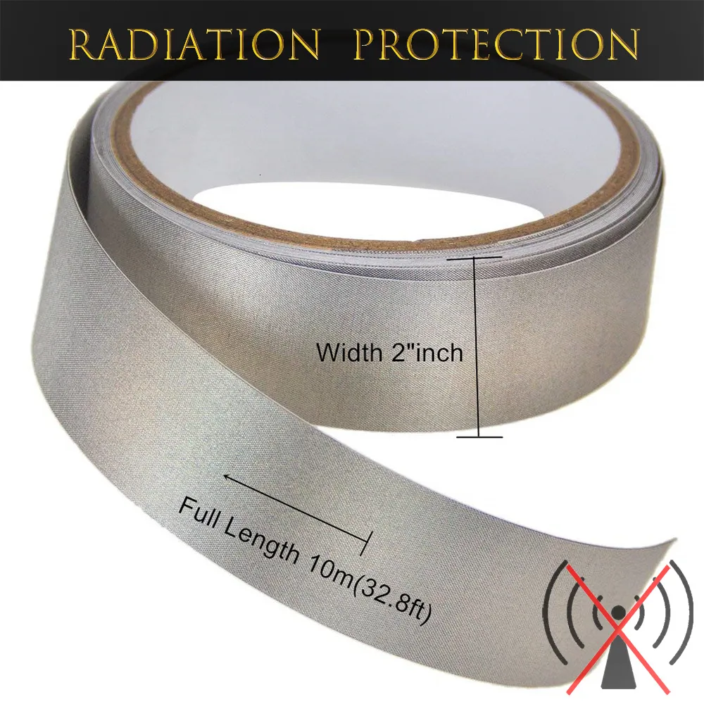 Wall Stickers 50mm Wide Faraday Tapes Copper Conductive Fabric Sticker Block Cell Signal Wifi RF EMI EMF Shielding 230227