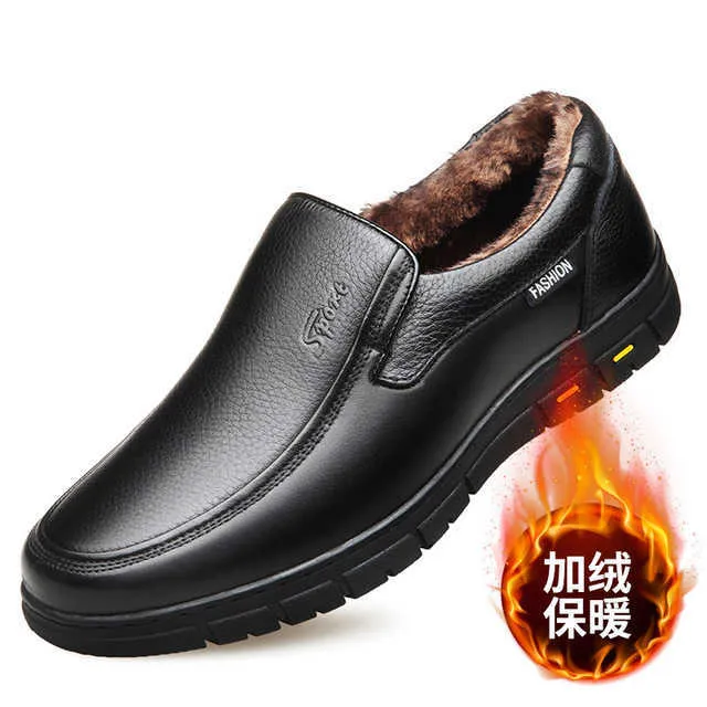 Luxury Genuine Leather Old Man Dress Shoes Breathable Slip On Loafers ...