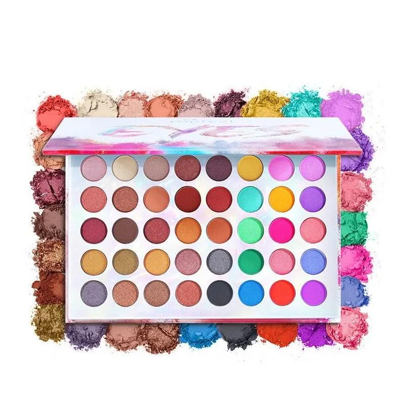 Ögon Shadow PopFeel 40 Färger Matt Eyeshadow Palette Makeup Shades Hög Pigmenterad skimmer varaktig vattentät neonpigment Drop Deli Dh9BD