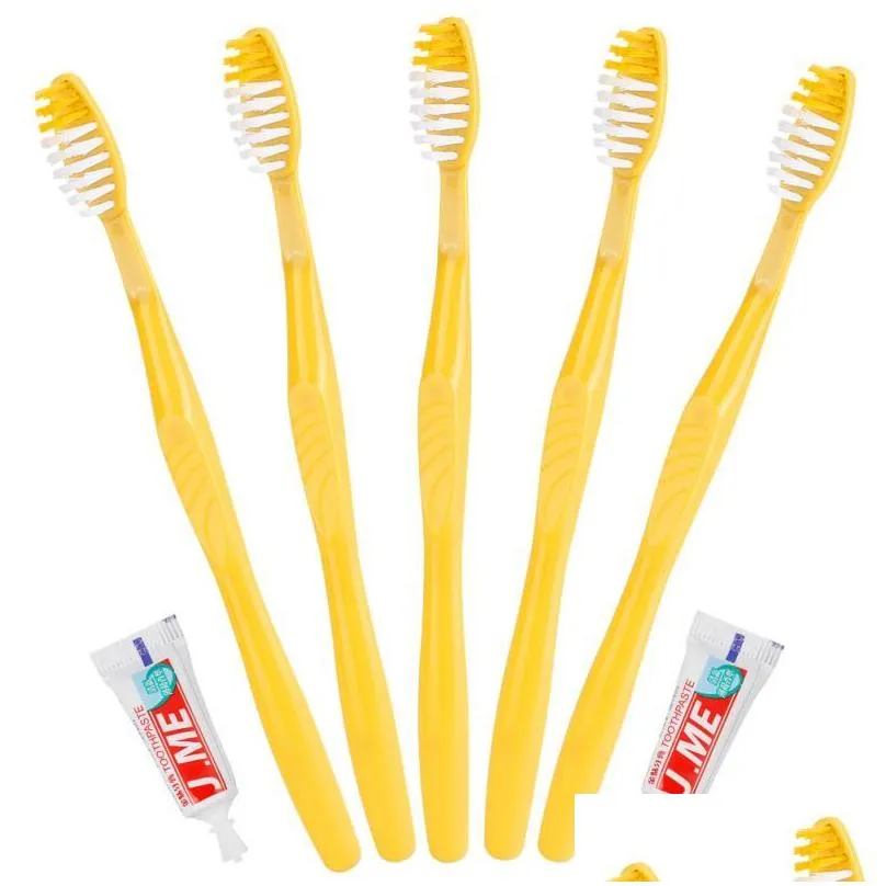 Toothbrush 1 Set El Portable Disposable Tootaste Kit Convenient Plastic Teeth Brush Cam Travel Wash Gargle Tool Drop Delivery Health Dhzr3