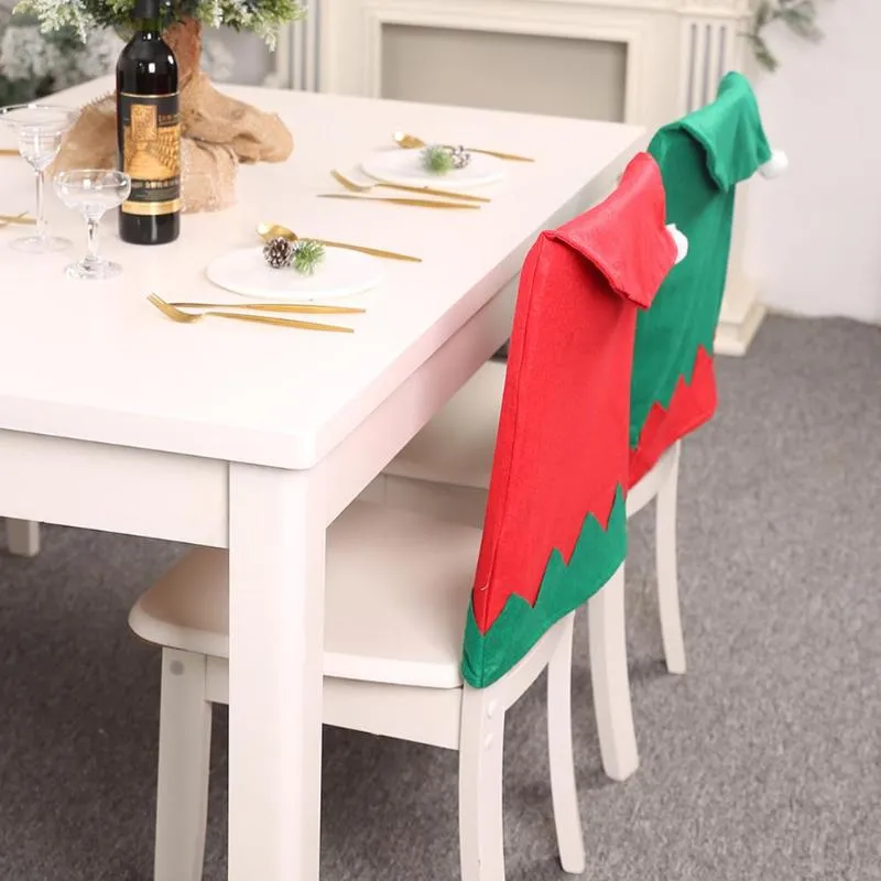 Christmas Christmas Dining Chair Covers Creative Tailoring Nonwoven Elf Hat Pure Color Xmas Table Decoration From Luzhouyuea 8.61 DHgate.Com